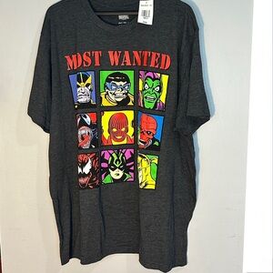 Marvel Men’s Charcoal Gray Short-Sleeve 'Most Wanted' Graphic Tee